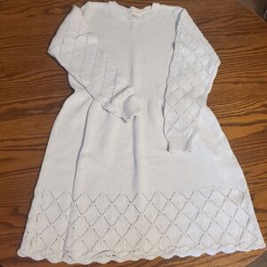Cat & Jack White Knit Kids Dress
